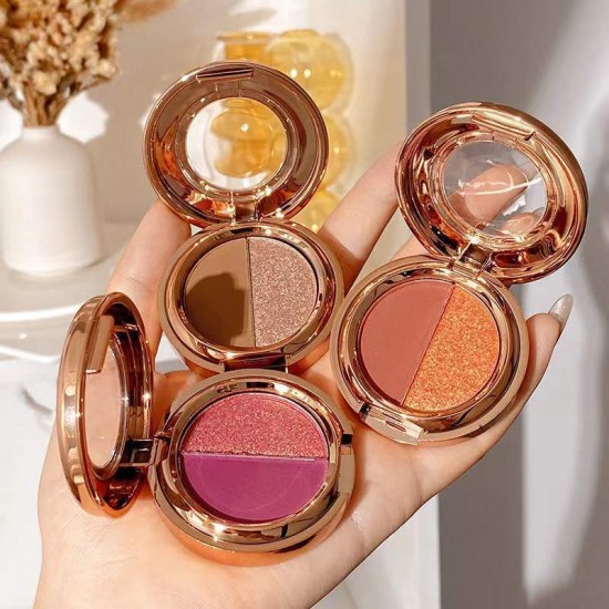 two-color eye shadow pumpkin color earth color matte gold glitter eye shadow palette student waterproof niche two-color eye shadow pumpkin color earth color matte gold glitter eye shadow palette student waterproof niche