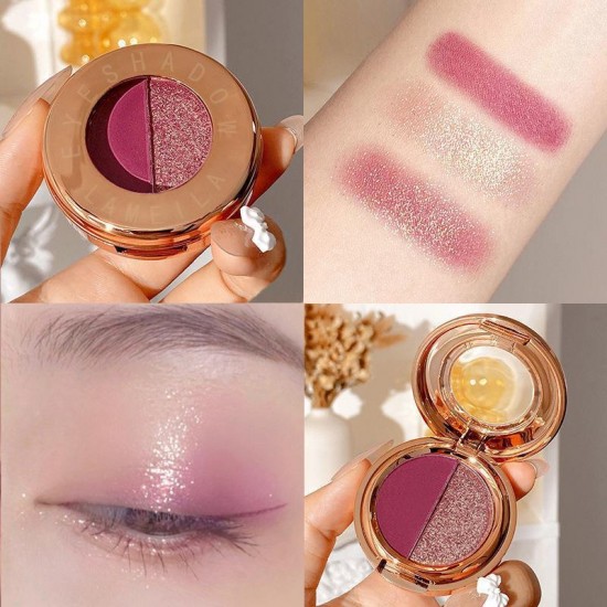 two-color eye shadow pumpkin color earth color matte gold glitter eye shadow palette student waterproof niche two-color eye shadow pumpkin color earth color matte gold glitter eye shadow palette student waterproof niche